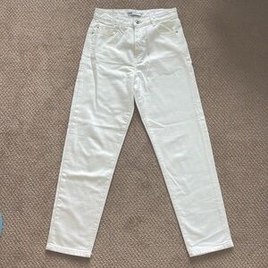 ZARA mom fit high rise white pants